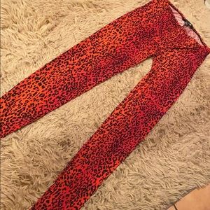 Red Cheetah Print Tights, forever 21 , GNO